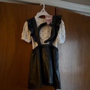 btween White Shirt with Black Heart Motif